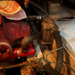 Westerbeke Generartor Cooling water filter aft.