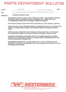 Westerberke Generator service Bulletin #2004-7