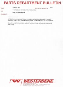 Westerberke Generator service Bulletin #2007-2