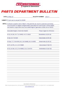 Westerberke Generator service Bulletin #2013-3