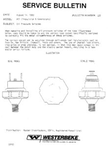 Westerberke Generator service Bulletin #125