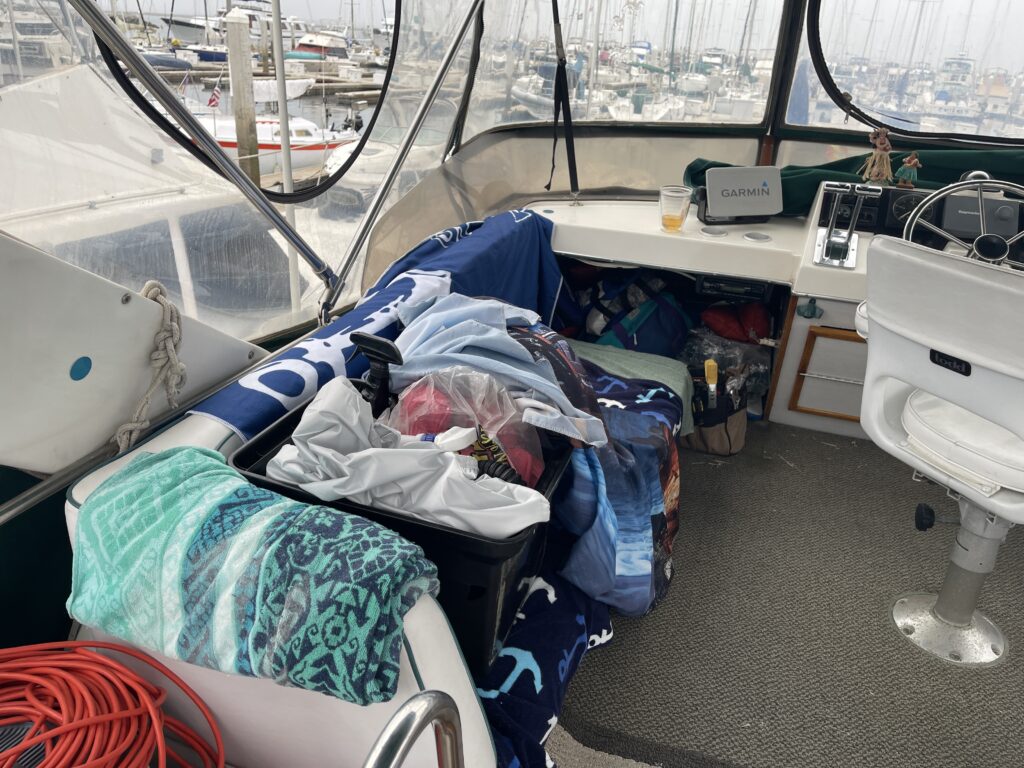 Flybridge Port bench seats and Captain chair